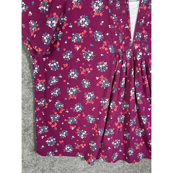 Woman Within Tunic Top Womens Size 22/24 1X Floral Pintuck Pleated Pullover - Picture 8 of 14